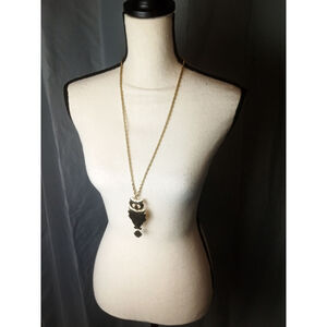 Owl Pendant Necklace Gold